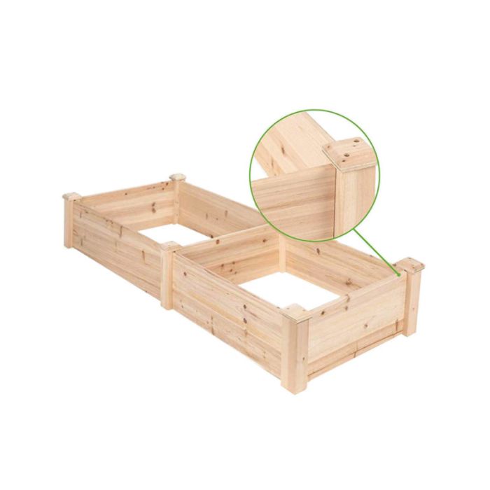  Ξύλινη Ζαρντινιέρα 2 Θέσεων 117.5 x 54 x 25 cm Hoppline HOP1001188 