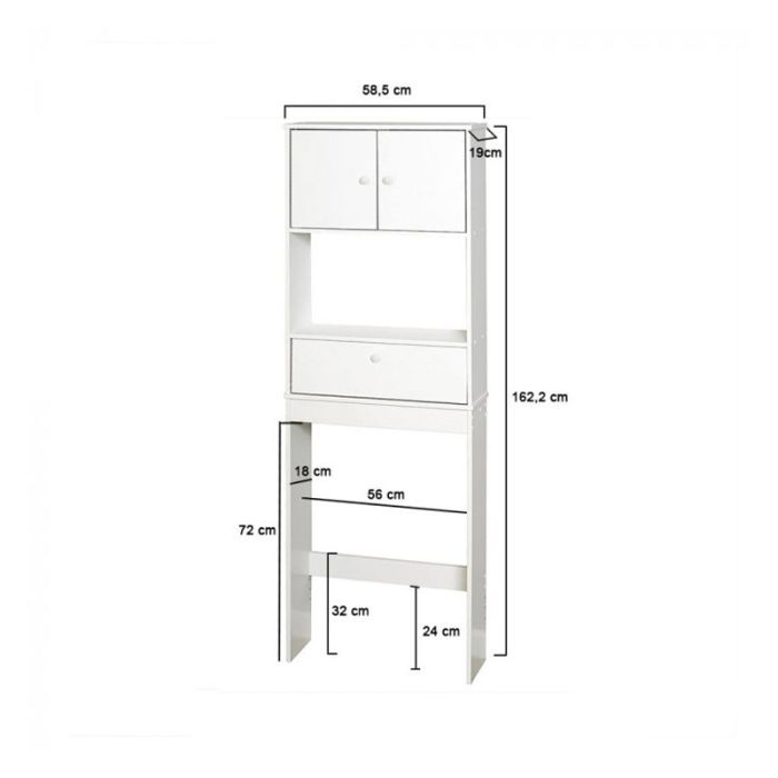  Ξύλινο Έπιπλο Μπάνιου 162.2 x 58.5 x 19 cm Hoppline HOP1001122 