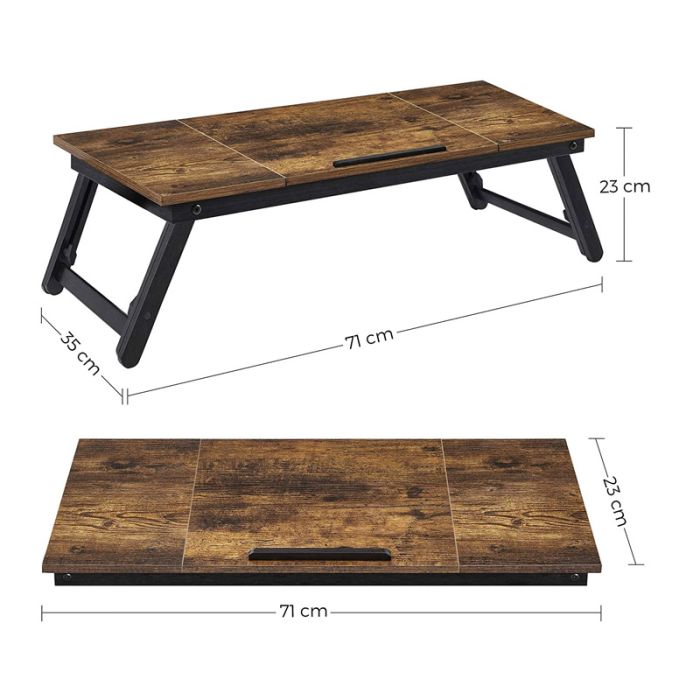  Ξύλινο Βοηθητικό Πτυσσόμενο Τραπέζι Πολλαπλών Χρήσεων με Βάση για Laptop 71 x 35 x 23 cm Songmics LLD110B01 