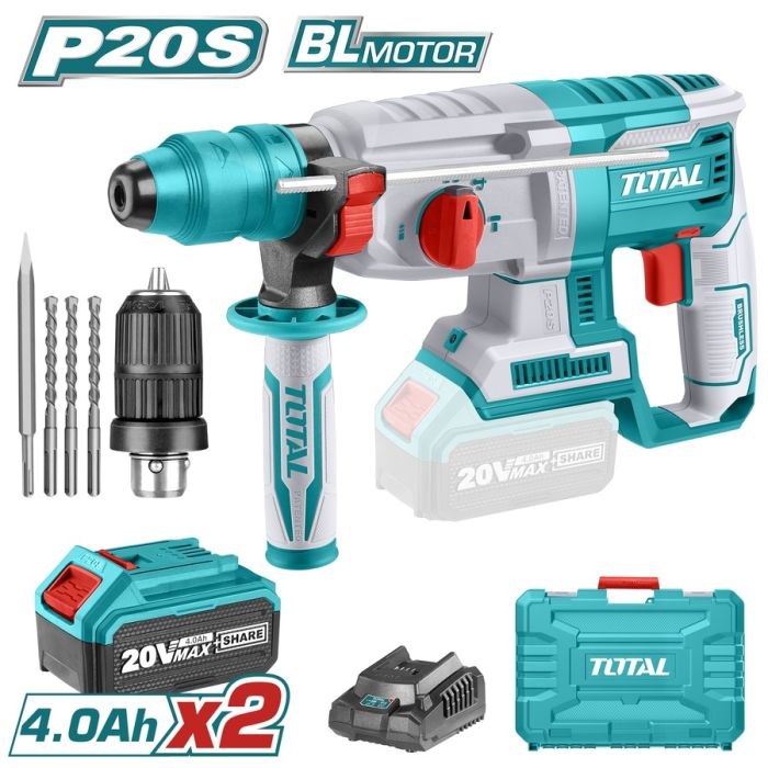  TOTAL ΕΠΑΓΓ. ΣΕΤ ΠΝΕΥΜΑΤΙΚΟ ΠΙΣΤΟΛΕΤΟ ΜΠΑΤ. Li-ion 20V / 4Ah / 2 ΜΠΑΤΑΡΙΕΣ ΜΕ ΤΑΧΥΤΣΟΚ (TRHLI202289) 