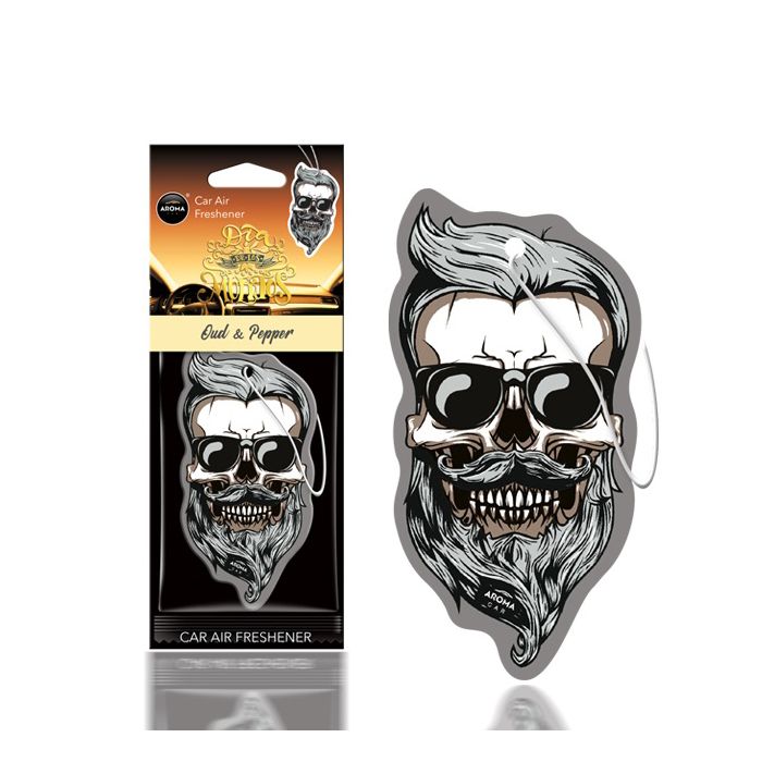  ΑΡΩΜΑΤΙΚΟ ΚΡΕΜΑΣΤΟ AROMA CAR MUERTOS OUD &amp; PEPPER SKULL ΑMiO - 1 TEM. 