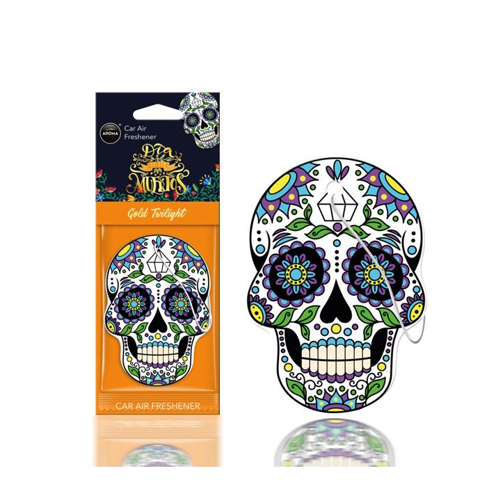  ΑΡΩΜΑΤΙΚΟ ΚΡΕΜΑΣΤΟ AROMA CAR MUERTOS  GOLD TATTOO ΑMiO - 1 TEM. 