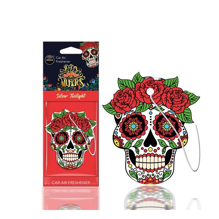  ΑΡΩΜΑΤΙΚΟ ΚΡΕΜΑΣΤΟ AROMA CAR MUERTOS  SILVER TATTOO ΑMiO - 1 TEM. 