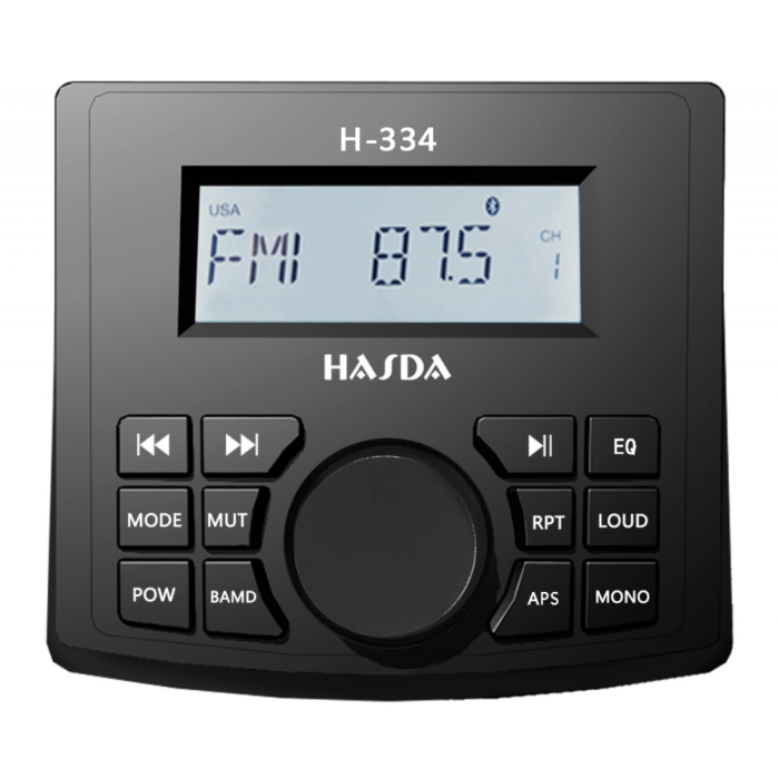  HASDA MP3 PLAYER H-334 4x50W ΜΕ ΡΑΔΙΟΦΩΝΟ/USB/BLUETOOTH (ΑΔΙΑΒΡΟΧΟ/ΜΑΥΡΟ) 
