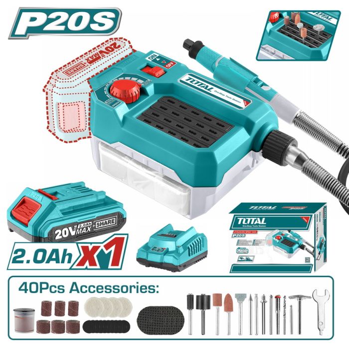  TOTAL ΠΟΛΥΕΡΓΑΛΕΙΟ ΜΟΝΤΕΛΙΣΜΟΥ ΜΠΑΤ. Li-ion 20V / 2Ah / 1 ΜΠΑΤΑΡΙΑ (TMGLI20011) 