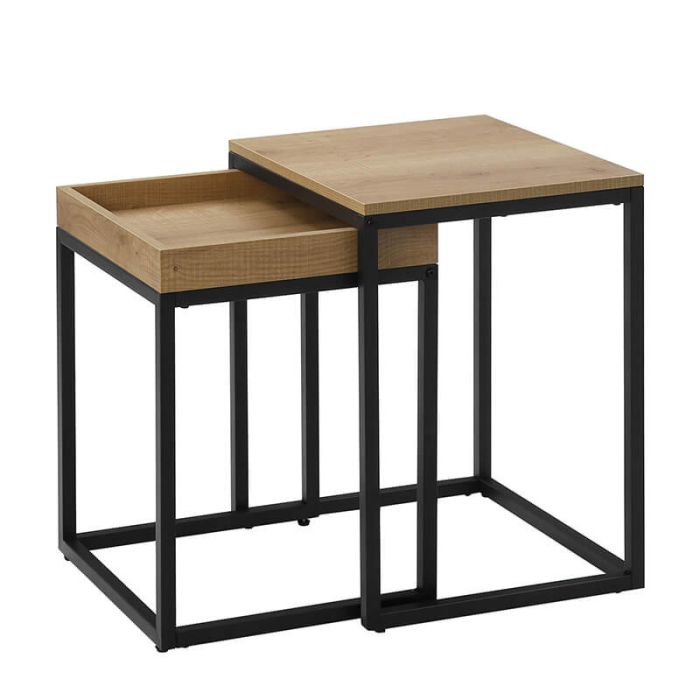  Σετ Μεταλλικά Βοηθητικά Τραπέζια Nesting 40 x 45 x 55 cm 2 τμχ VASAGLE LNT02N 