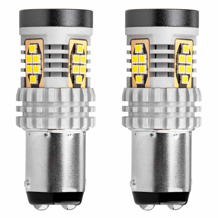  ΛΑΜΠΑΚΙΑ ΔΙΠΟΛΙΚΑ LED ΛΕΥΚΑ CAN-BUS P21/5w BAY15D 12/24V 24xSMD 3020 ΑMiO - 2 TEM. 