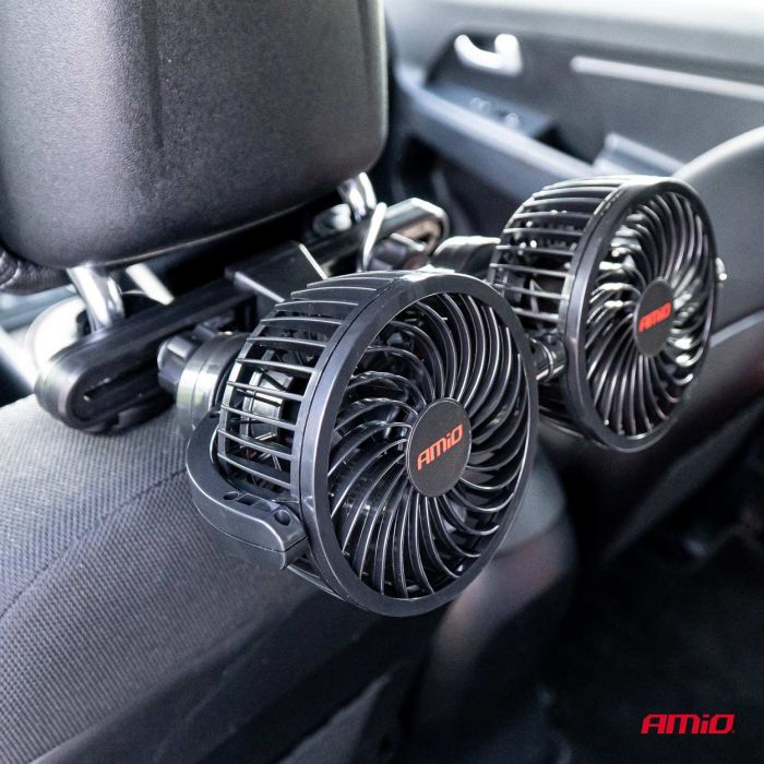  ΑΝΕΜΙΣΤΗΡΑΣ ΔΙΠΛΟΣ 12V 2χ4''(10,8cm) ΜΕ ΦΙΣ ΑΝΑΠΤΗΡΑ 2 ΤΑΧΥΤΗΤΩΝ &amp; ΣΤΗΡΙΞΗ ΣΤΟ ΠΡΟΣΚΕΦΑΛΟ ΑMiO - 1 TEM. 
