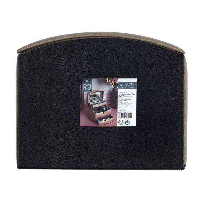  Κοσμηματοθήκη - Μπιζουτιέρα 18 x 11.5 x 14.5 cm Χρώματος Taupe Home Deco Factory HD2315 