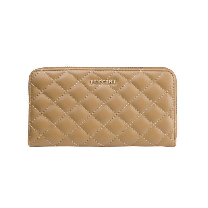  Γυναικείο Πορτοφόλι Καπιτονέ Χρώματος Camel Puccini BLP830E-2A 