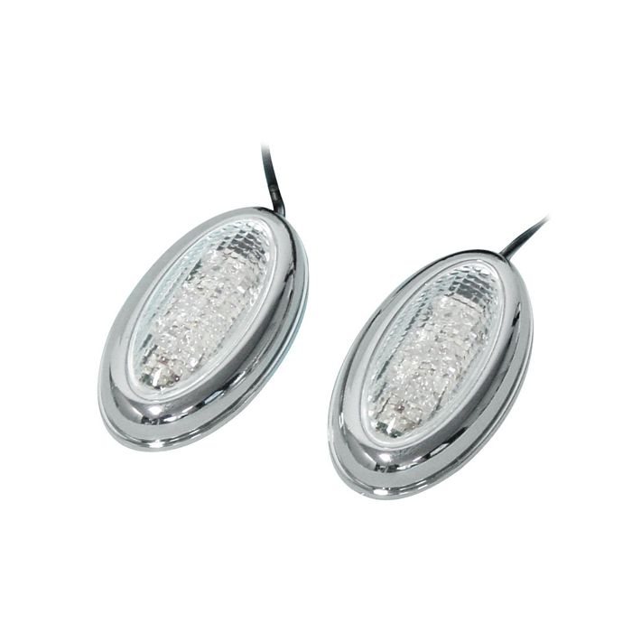  ΦΛΑΣ MOTO SIDE MARKET 12V LED 70x40mm ΧΡΩΜΙΟ - 2ΤΕΜ. 