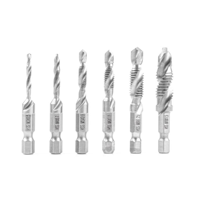  ΤΡΥΠΑΝΙΑ ΣΕΤ ΜΕ ΣΠΕΙΡΩΜΑ M3&gt;M10 ΕΞΑΓΩΝΑ 1/4' (6,35 mm) ΑMiO - 6 TEM. 