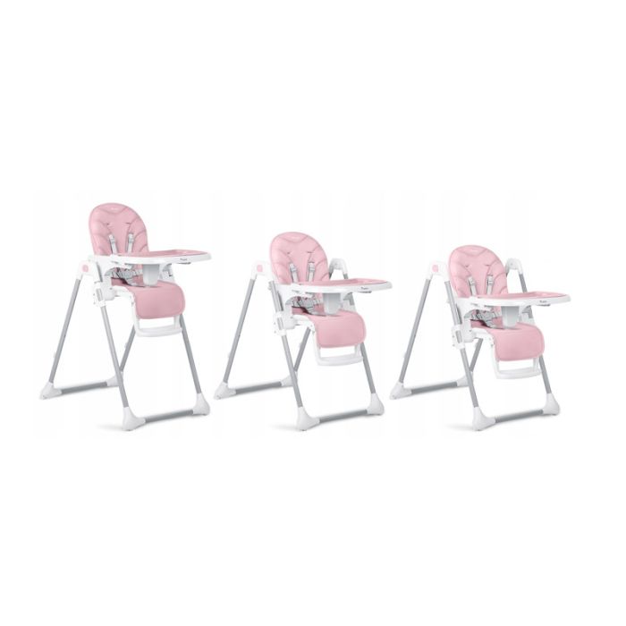  Παιδικό Κάθισμα Φαγητού 3 σε 1 με Μεταλλικό Σκελετό Χρώματος Ροζ Nukido Tulo 