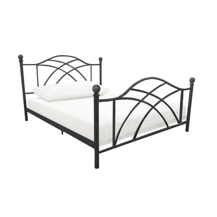  Μονό Μεταλλικό Κρεβάτι 90 x 200 cm Χρώματος Μαύρο Lotti Hoppline HOP1001132-1 