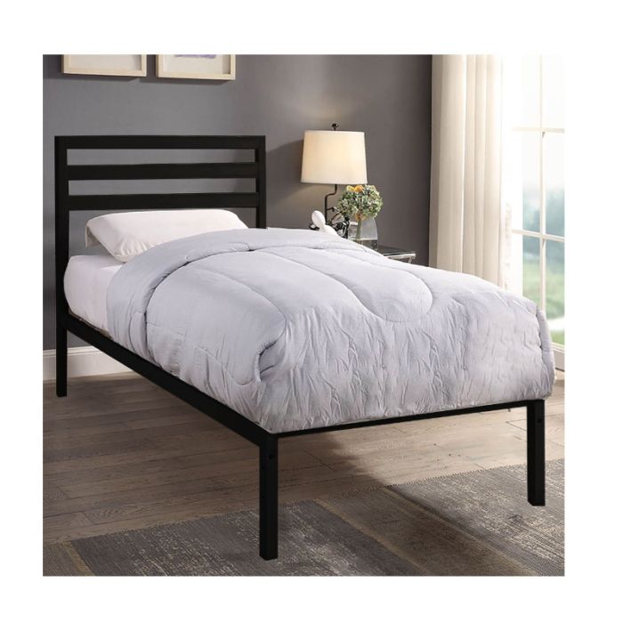  Μονό Μεταλλικό Κρεβάτι 90 x 200 cm Χρώματος Μαύρο Bella Hoppline HOP1001140-1 