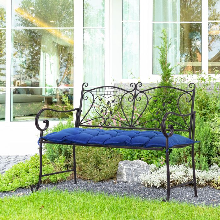  Μαξιλάρι πάγκου κήπου Outsunny με δεσμούς και χοντρή επένδυση, 100x40cm, μπλε 