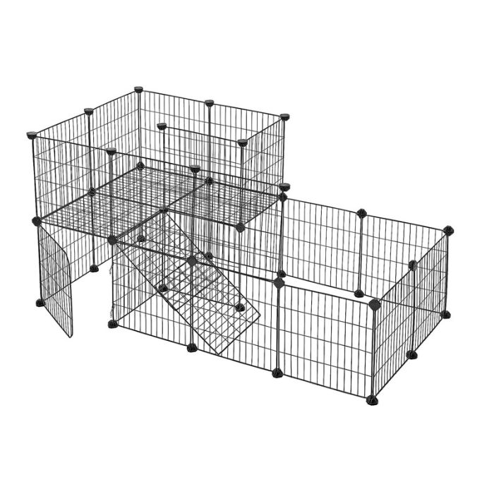  Μεταλλικό Πάρκο Μικρών Ζώων με 27 Πάνελ 143 x 73 x 71 cm Songmics LPI06H 