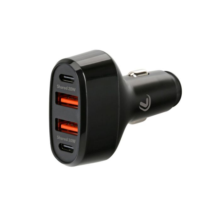  ΦΟΡΤΙΣΤΗΣ ΑΝΑΠΤΗΡΑ 12/24V MAX 50W ΜΕ 2 ΘΥΡΕΣ USB A &amp; 2 ΘΥΡΕΣ USB C FAST CHARGE ΜΑΥΡΟΣ ROCKET 4 PRO LAMPA - 1 TEM. 