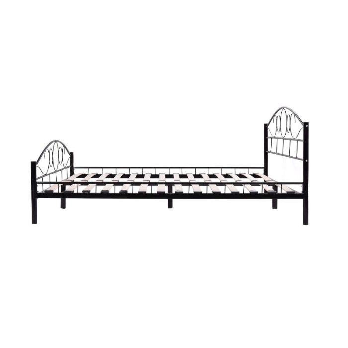  Διπλό Μεταλλικό Κρεβάτι 140 x 200 cm Χρώματος Μαύρο Hoppline HOP1000898-1 