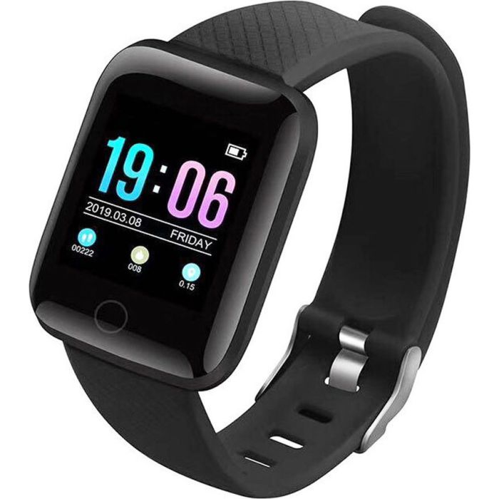 Smartwatch  με Bluetooth & Παλμογράφο 116 Plus - Black OEM