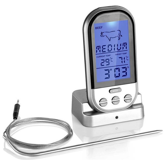  Ψηφιακό Θερμόμετρο Μαγειρικής  από Ανοιξείδωτο Ατσάλιμ με Ακίδα και Ψηφιακή Οθόνη