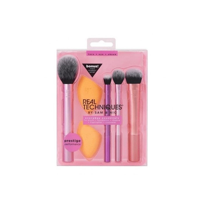 Real Techniques Σετ με Πινέλα και Σφουγγαράκια Μακιγιάζ Everyday Essentials 6τμχ