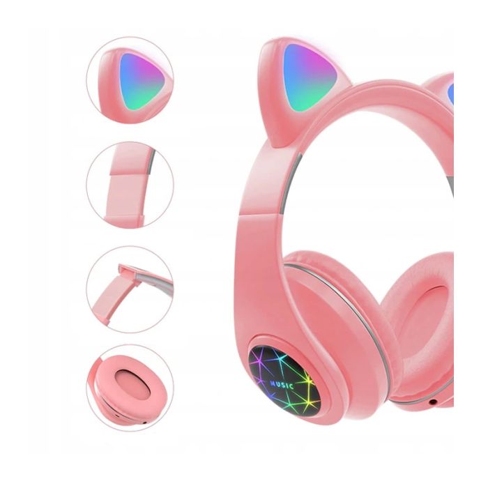  Ασύρματα Ακουστικά Bluetooth Γάτα M2 SPM M2-Pink 