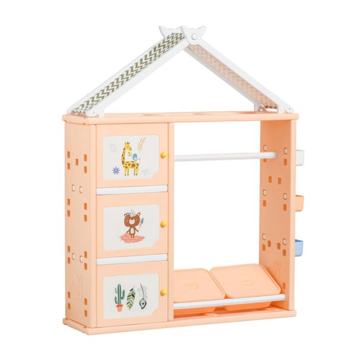  Παιδική Ντουλάπα Ρούχων - Παιχνιδιών 128 x 34 x 155 cm HOMCOM 311-038OG 
