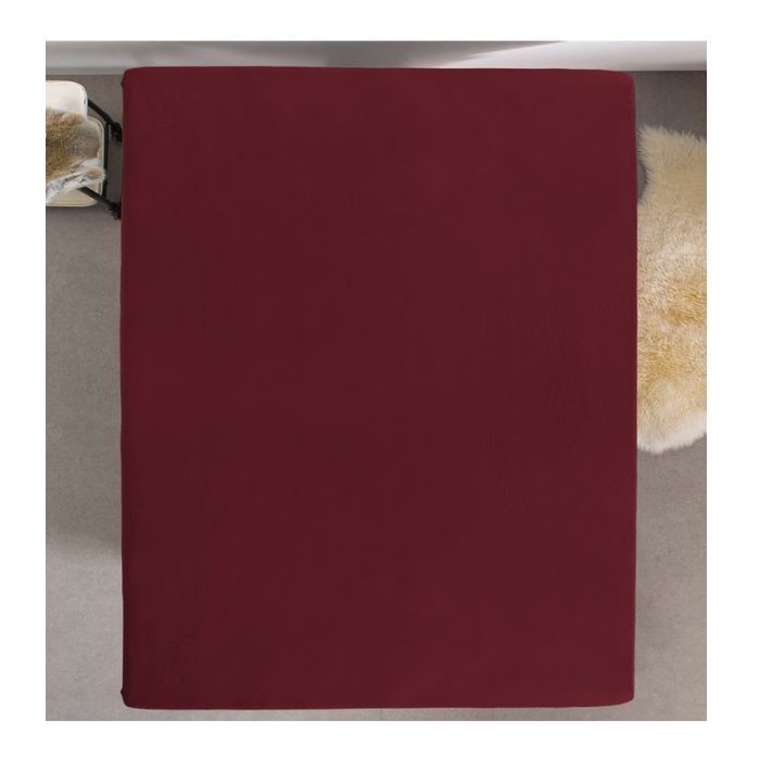  Υπέρδιπλο Σεντόνι Jersey με Λάστιχο 160 x 200 x 30 cm Χρώματος Μπορντό Dreamhouse 8717703801446 