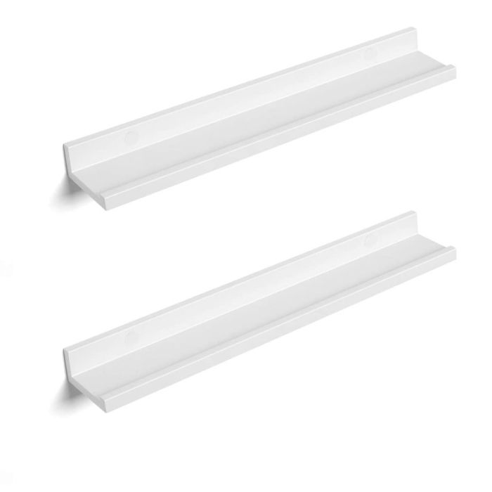  Σετ Επιτοίχια Ξύλινα Ράφια 60 x 10 x 5 cm 2 τμχ Songmics LWS60WT 