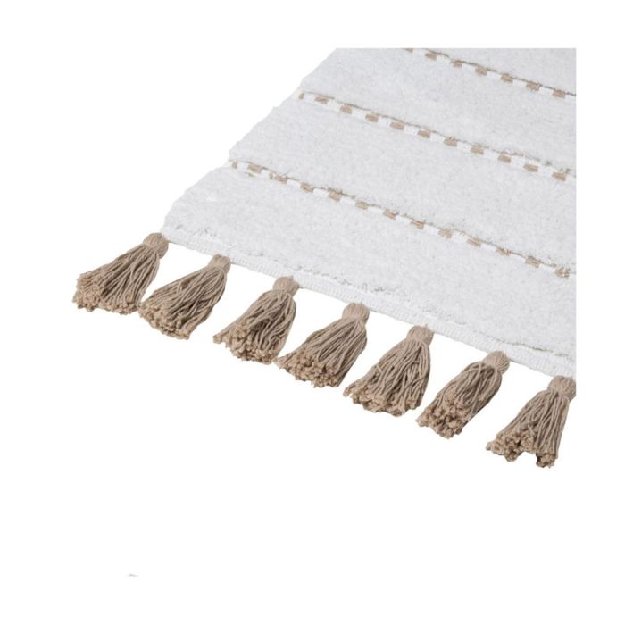  Βαμβακερό Χαλάκι Μπάνιου με Pompom 75 x 50 x 1 cm Χρώματος Taupe 5Five Simply Smart 174631A 