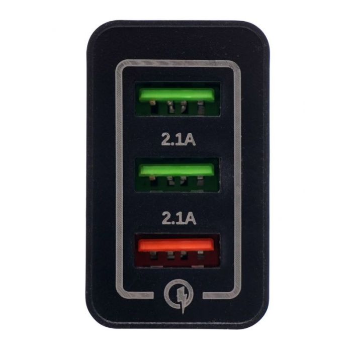  Φορτιστής Πρίζας με 2 Θύρες USB 2.1A και 1 USB QC 3.0 Kraft&amp;Dele KD-1236 