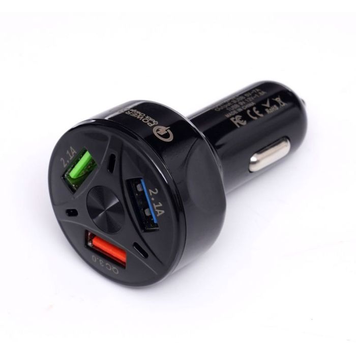  Φορτιστής Αυτοκινήτου με 2 Θύρες USB 2.1A και 1 USB QC 3.0 LED Kraft&amp;Dele KD-1238 