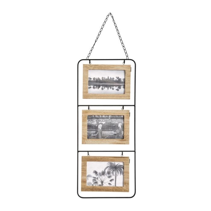  Ξύλινη Κορνίζα Τοίχου 3 Θέσεων 2 Όψεων 22 x 1 x 52 cm Atmosphera 162258 
