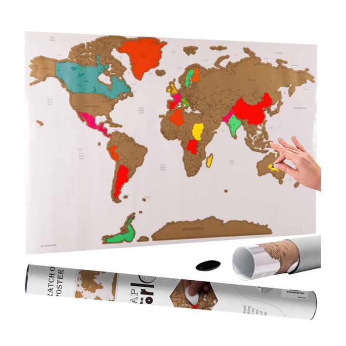 Παγκόσμιος Χάρτης Ξυστό 60 x 40 cm Bakaji 8054143000900
