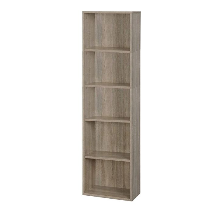  Ξύλινη Βιβλιοθήκη με 5 Ράφια 40 x 29 x 172 cm MWS17028-GreyOak 