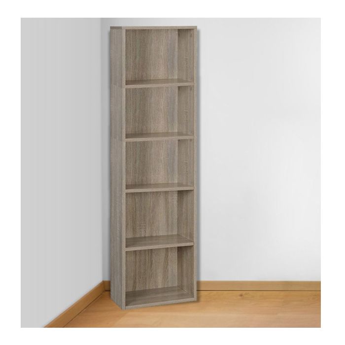  Ξύλινη Βιβλιοθήκη με 5 Ράφια 40 x 29 x 172 cm MWS17028-GreyOak 