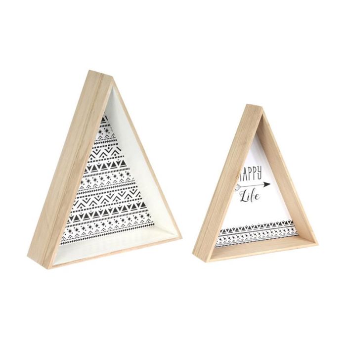  Σετ Ξύλινα Τρίγωνα Διακοσμητικά 44 x 38 x 11 cm 2 τμχ Home Deco Factory HD4556 