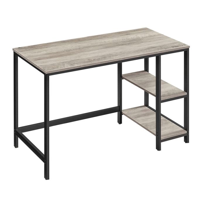  Μεταλλικό Γραφείο με 2 Ράφια 120 x 60 x 75 cm Χρώματος Γκρι VASAGLE LWD47MB 