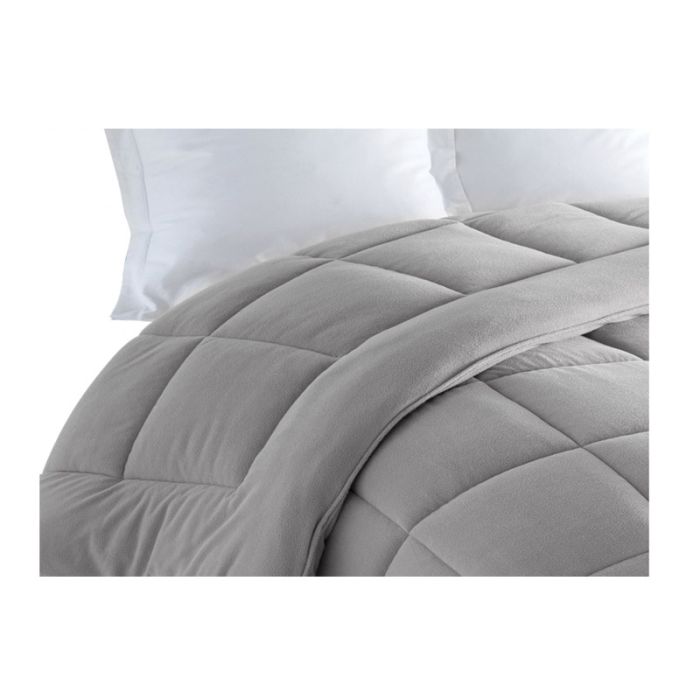  Πάπλωμα Fleece Διπλής Όψης Υπέρδιπλο 220 x 240 cm Χρώματος Γκρι Idomya 30101427 