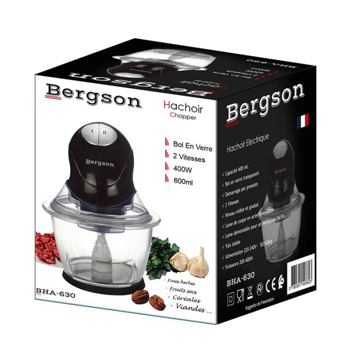  Mini Ηλεκτρικός Πολυκόφτης 600 ml 400 W Bergson BHA-630 
