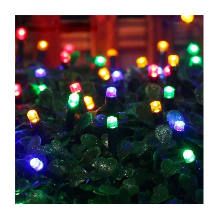  1000 Χριστουγεννιάτικα LED Πολύχρωμα Λαμπάκια 55 m σε Σειρά με Πράσινο Καλώδιο και 8 Προγράμματα Bakaji 02814848 