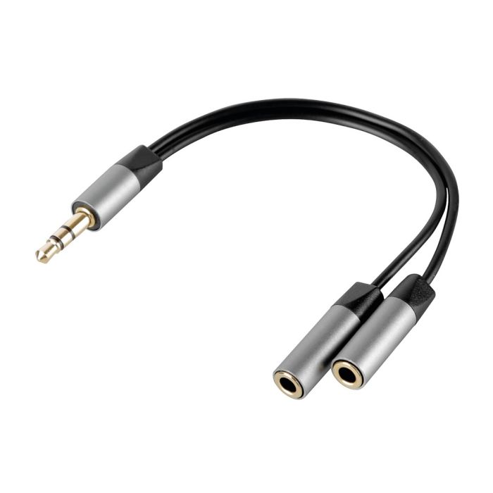  ΚΑΛΩΔΙΟ ΗΧΟΥ JACK 3,5mm 10cm ΑΠΟ ΜΟΝΟ ΑΡΣΕΝΙΚΟ ΣΕ ΔΙΠΛΟ ΘΗΛΥΚΟ AUX SPLITTER  SILVER LINE 