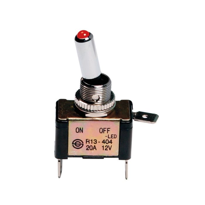  ΔΙΑΚΟΠΤΗΣ ΑΕΡΟΠΟΡΙΚΟΥ ΤΥΠΟΥ 2 ΘΕΣΕΩΝ 12,2mm 12V 20A ΜΕ LED ΚΟΚΚΙΝΟ 