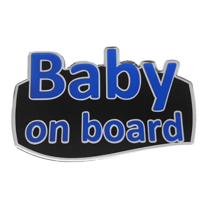 BABY ON BOARD ΑΥΤΟΚΟΛΛΗΤΟ ΕΞΩΤΕΡΙΚΗΣ ΧΡΗΣΗΣ 18,7 Χ 11,9 cm ΜΠΛΕ/ΜΑΥΡΟ/ΧΡΩΜΙΟ ΜΕ ΕΠΙΚΑΛΥΨΗ ΕΠΟΞΕΙΔΙΚΗΣ ΡΥΤΙΝΗΣ (ΥΓΡΟ ΓΥΑΛΙ) - 1 ΤΕΜ. 