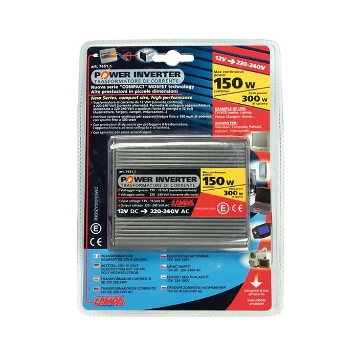  POWER INVERTER 150 ΜΕΤΑΤΡΟΠΕΑΣ 12V &gt; 220V MAX POWER 150W - PEAK POWER 300W 