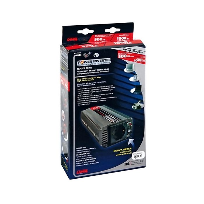  POWER INVERTER 500 ΜΕΤΑΤΡΟΠΕΑΣ 12V &gt; 220V MAX POWER 500W - PEAK POWER 1000W 