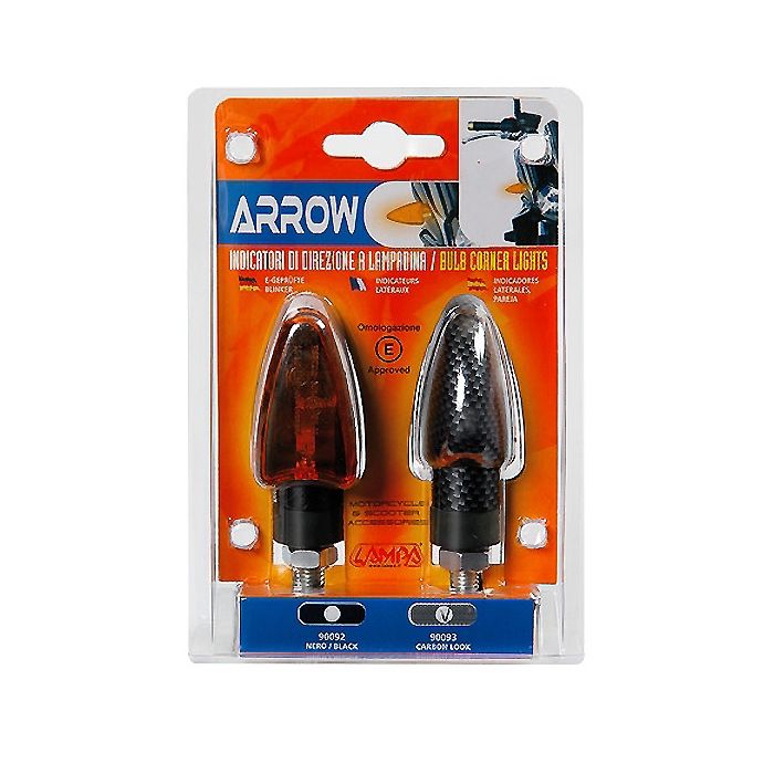  ΦΛΑΣ ΜΗΧΑΝΗΣ ARROW 12V/ 21W (68 x 27 mm) CARBON ΜΕ ΠΟΡΤΟΚΑΛΙ ΤΖΑΜΑΚΙ -2 ΤΕΜ. 