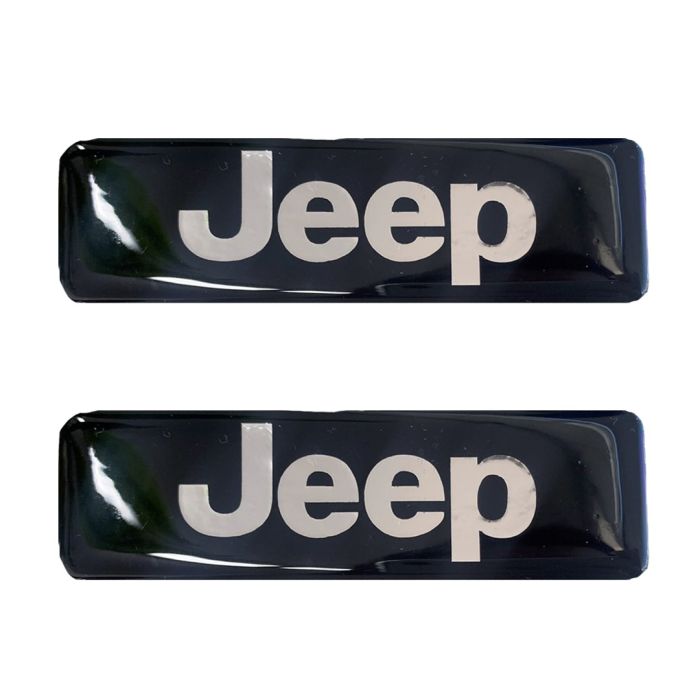  JEEP ΣΗΜΑΤΑ ΒΙΔΩΤΑ 10 Χ 3 cm ΣΜΑΛΤΟΥ ΣΕ ΜΑΥΡΟ/ΧΡΩΜΙΟ ΓΙΑ ΠΑΤΑΚΙΑ - 2 ΤΕΜ. 