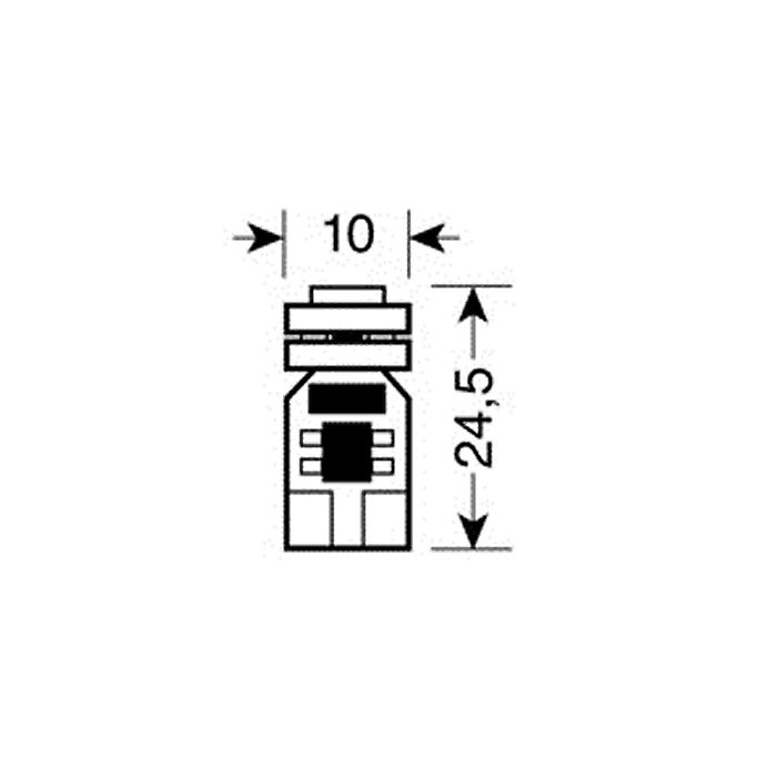  T10 W5W 12V W2,1x9,5d 20lm HYPER-LED12 ΛΕΥΚΟ 4SMDx3chips (ΚΑΡΦΩΤΟ-ΔΙΠΛΗΣ ΠΟΛΙΚΟΤΗΤΑΣ CAN-BUS) 2ΤΕΜ. 
